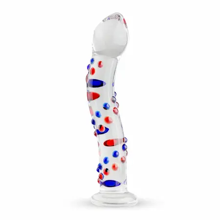 Glas No. 3 stakleni intimni uređaj sa teksturiranim obojenim akcentima 19 cm