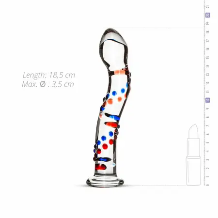 Glas No. 3 stakleni intimni uređaj sa teksturiranim obojenim akcentima 19 cm