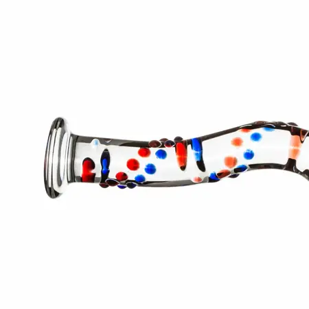 Glas No. 3 stakleni intimni uređaj sa teksturiranim obojenim akcentima 19 cm