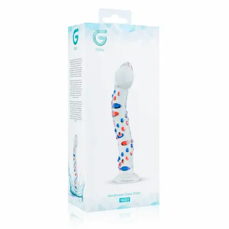 Glas No. 3 stakleni intimni uređaj sa teksturiranim obojenim akcentima 19 cm