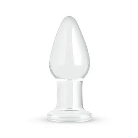 Glas Medium Crystal Clear Glass Intimate Plug - 3,9 cm, glatka površina