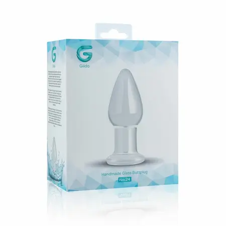 Glas Medium Crystal Clear Glass Intimate Plug - 3,9 cm, glatka površina