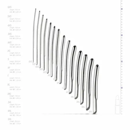 Sinner Gear set od 14 komada nerđajućeg čelika za intimnu dilataciju, 0.4 do 1.7 cm