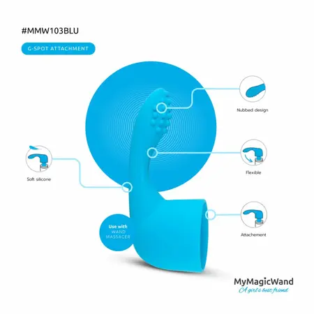 MyMagicWand silikonski dodatak za G-spot/prostatu, plave boje, fleksibilna glava