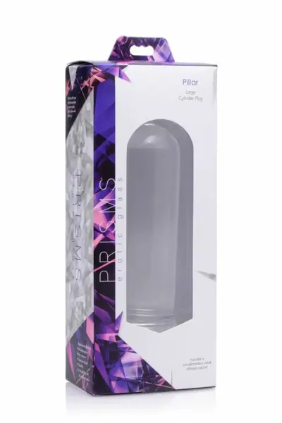 XR Brands Pillar Glass Cylinder Plug Large - Durable Clear Design