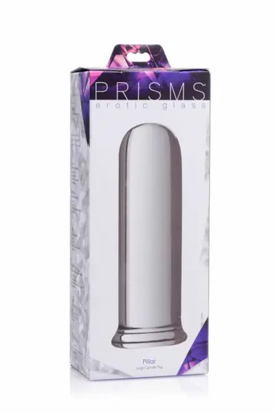 XR Brands Pillar Glass Cylinder Plug Large - Durable Clear Design