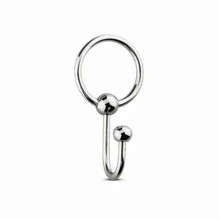 Sinner Gear Steel Glans Ring with Precision Plug, Silver, One Size