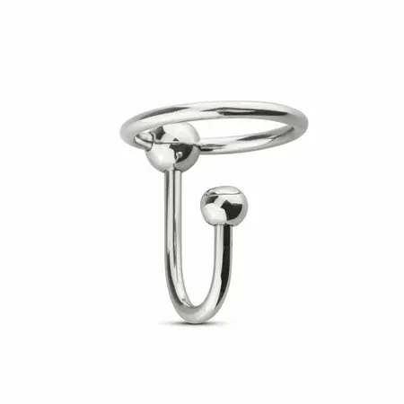 Sinner Gear Steel Glans Ring with Precision Plug, Silver, One Size