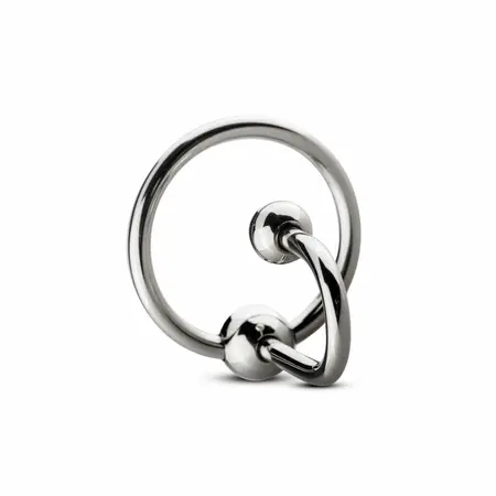 Sinner Gear Steel Glans Ring with Precision Plug, Silver, One Size