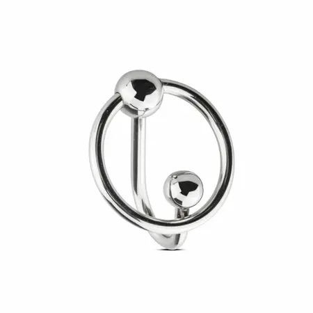 Sinner Gear Steel Glans Ring with Precision Plug, Silver, One Size