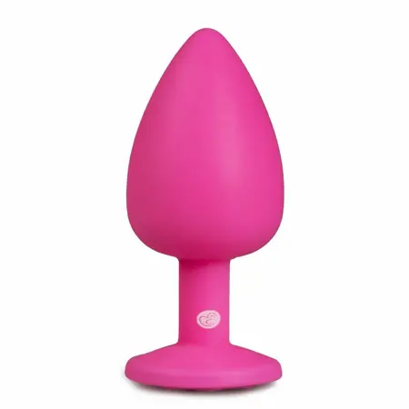 EasyToys Silikonski Intimni Čep Veliki Roze sa Dekorativnim Dragim Kamenom