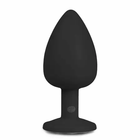 EasyToys Dijamantski Čep Veliki Crni - Silikonski Intimni Čep sa Draguljem