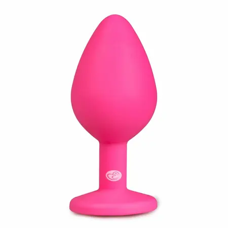 EasyToys Diamond Plug Medium Pink - Silikonski intimni dodatak sa bazom od dragog kamena