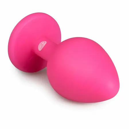 EasyToys Diamond Plug Medium Pink - Silikonski intimni dodatak sa bazom od dragog kamena