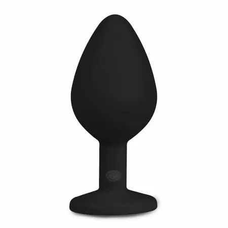 EasyToys Diamond Plug Medium Black - Silikonski intimni dodatak sa kristalnom bazom