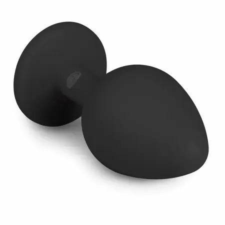 EasyToys Diamond Plug Medium Black - Silikonski intimni dodatak sa kristalnom bazom