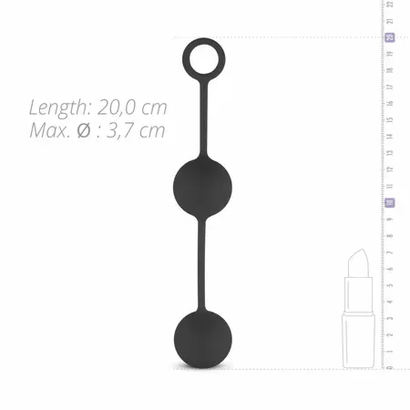 Sinner Gear Black Weighted Kegel Balls - Dvostruki sistem protivtega