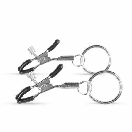 EasyToys Metal Nipple Clamps - Podesivi pritisak sa prstenovima