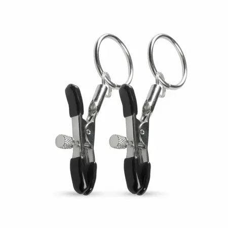 EasyToys Metal Nipple Clamps - Podesivi pritisak sa prstenovima