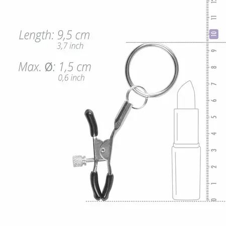 EasyToys Metal Nipple Clamps - Podesivi pritisak sa prstenovima