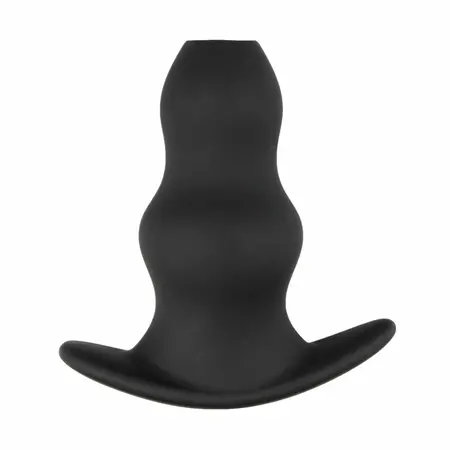 Ouch! Silicone Hollow Plug Medium - Mekan fleksibilan dizajn, crna