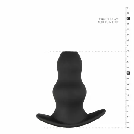 Ouch! Silicone Hollow Plug Medium - Mekan fleksibilan dizajn, crna