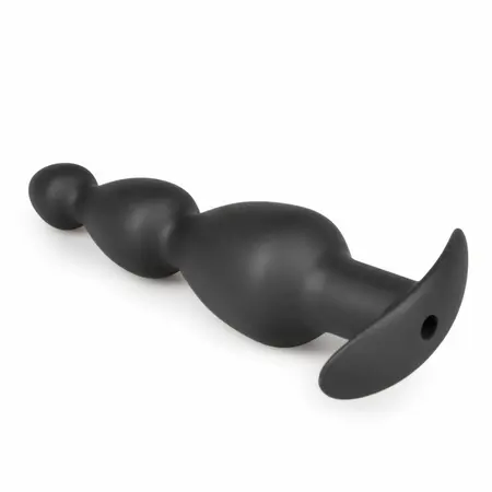 Sinner Gear Hollow Silicone Black Plug - Anatomski dizajn, veliki