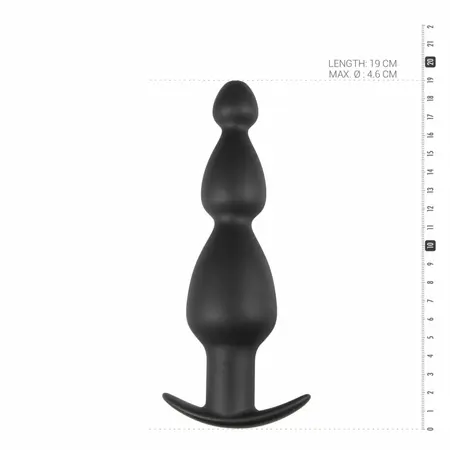 Sinner Gear Hollow Silicone Black Plug - Anatomski dizajn, veliki