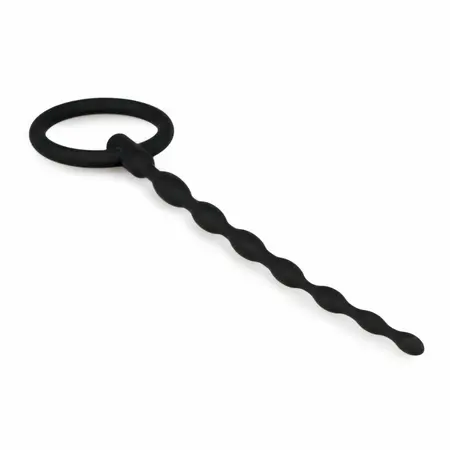 Sinner Gear Silicone Urethral Sound sa prstenom za povlačenje - Fleksibilan talasasti dizajn