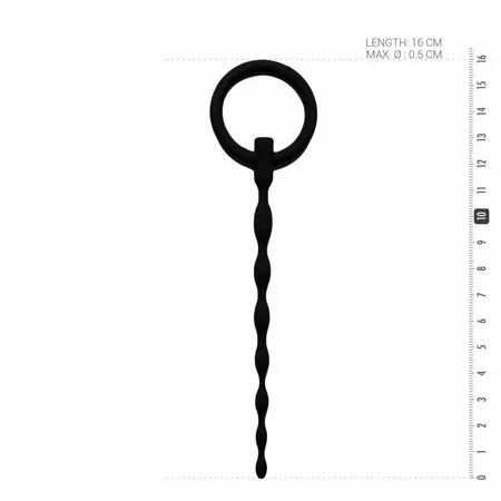 Sinner Gear Silicone Urethral Sound sa prstenom za povlačenje - Fleksibilan talasasti dizajn