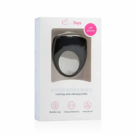Vivid silikonski intimni prsten sa uklonjivim bullet vibratorom, crna