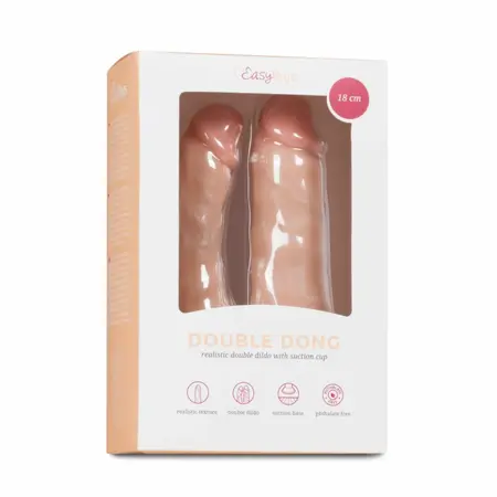 EasyToys dvostrani silikonski intimni model sa vakuumskom bazom 18 cm