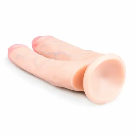 EasyToys dvostrani silikonski intimni model sa vakuumskom bazom 18 cm