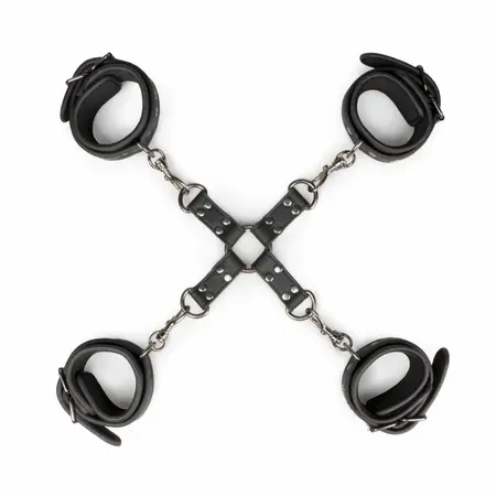EasyToys Bondage sistem - Podesivi set za hogtie vezivanje od veštačke kože