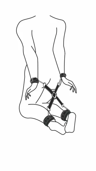 EasyToys Bondage sistem - Podesivi set za hogtie vezivanje od veštačke kože