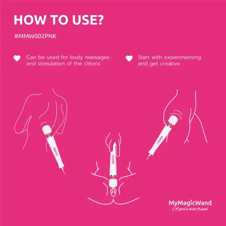 MyMagicWand Pink - Snažan višebrzinski električni masažer, 6 režima