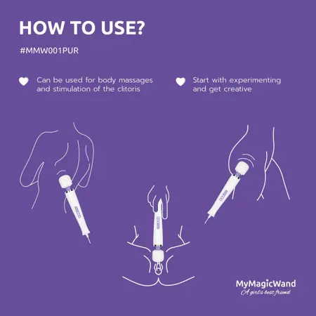 MyMagicWand Purple - Snažan uređaj za masažu sa 6 režima, EU utikač
