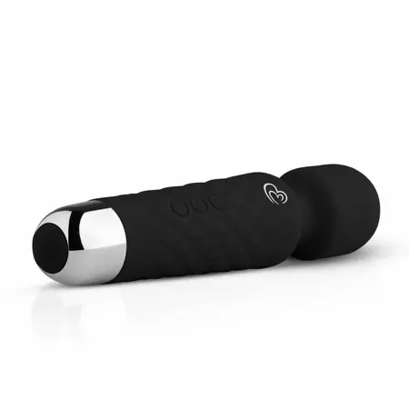 EasyToys Mini Wand Black - Kompaktni silikonski masažer, 18 režima