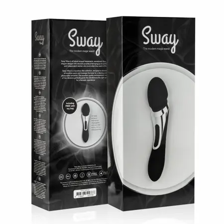 Sway Vibes dvostrani wand masažer crni, punjiv, vodootporan