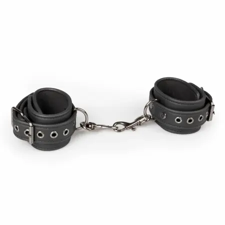 EasyToys lisice za gležnjeve od veštačke kože, podesive, crne 13-30cm