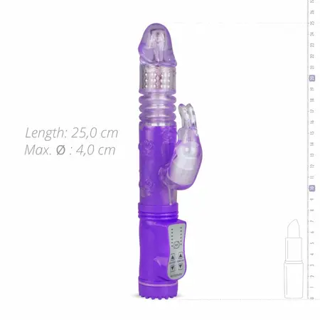 EasyToys dualni rabbit vibrator ljubičasti 12-načinski intimni uređaj