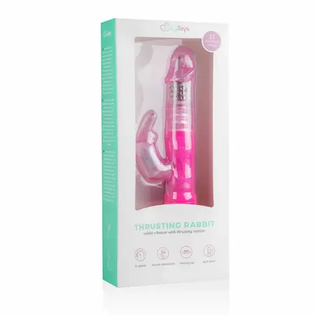 EasyToys roze potiskujući dualni vibrator - 6 brzina i rotacija