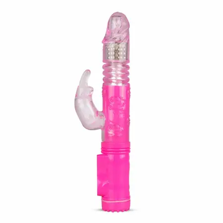 EasyToys roze potiskujući dualni vibrator - 6 brzina i rotacija