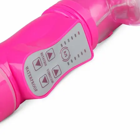 EasyToys roze potiskujući dualni vibrator - 6 brzina i rotacija