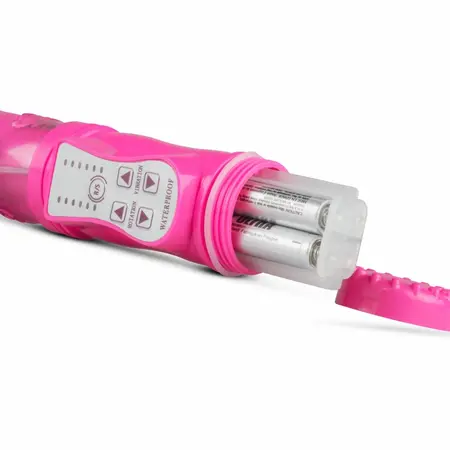 EasyToys roze potiskujući dualni vibrator - 6 brzina i rotacija