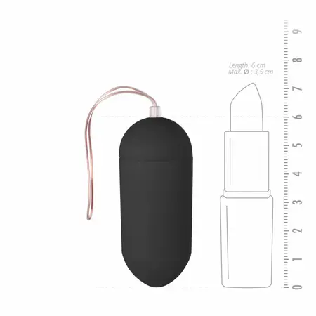 Easytoys vibrirajuće jaje crno - bežični daljinski upravljač, 10 načina, domet 20m