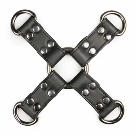 EasyToys podesivi kožni hogtie restraint - crni bondage konektor