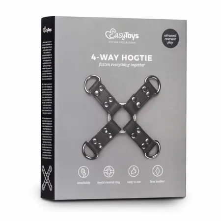 EasyToys podesivi kožni hogtie restraint - crni bondage konektor