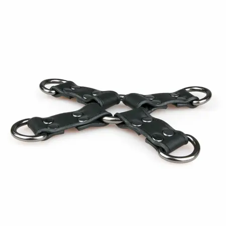 EasyToys podesivi kožni hogtie restraint - crni bondage konektor