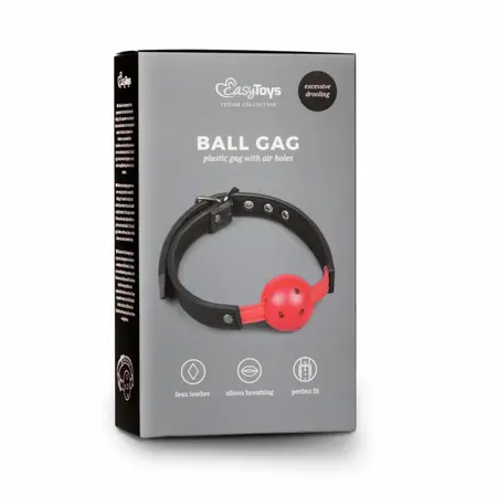 EasyToys podesivi PVC kuglični gag crveni - udoban dodatak za vezivanje